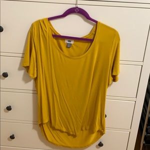 Yellow Scoop Neck Tee